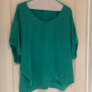 Ann Taylor XXL Teal blouse short sleeve
